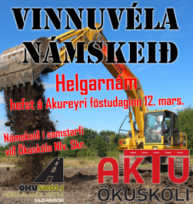 Stra vinnuvlanmskeii, helgarnmskei 12. mars.